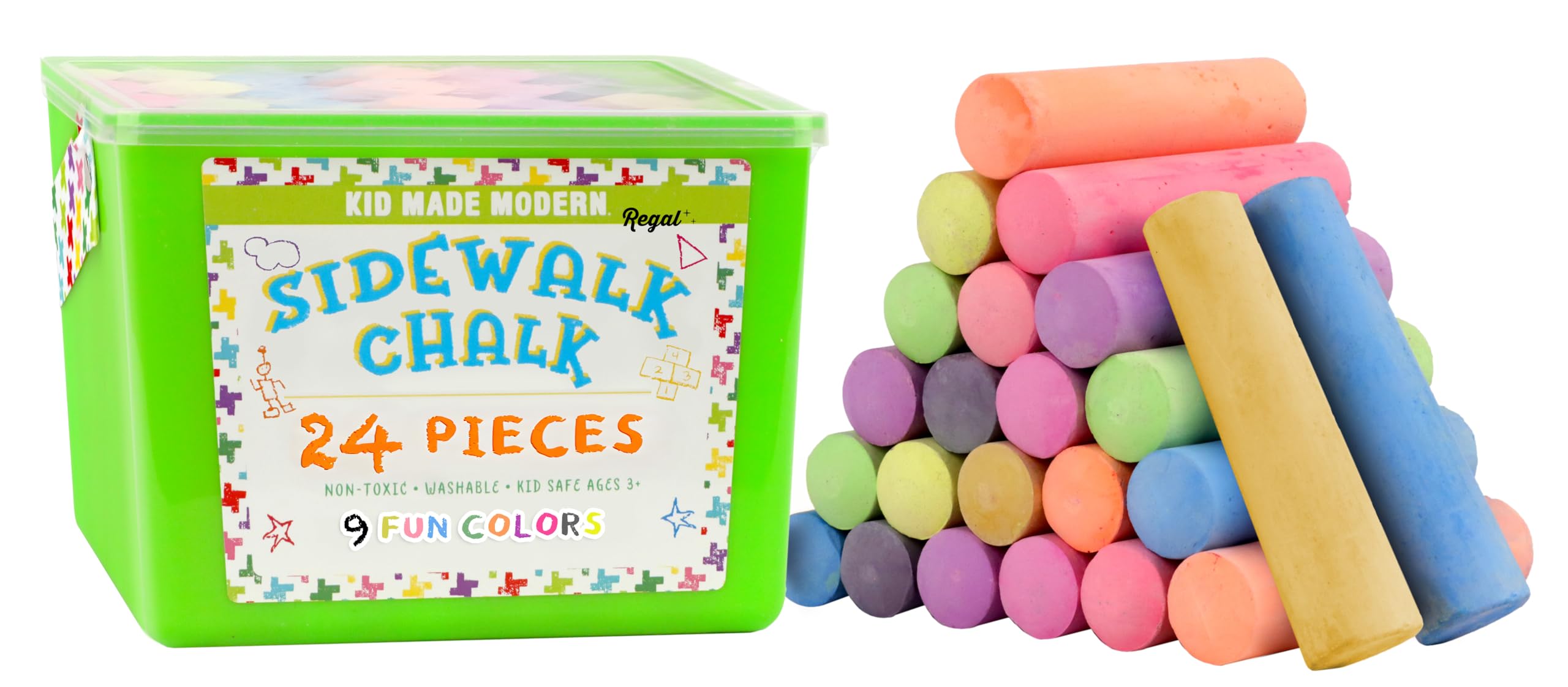 Amazon.com: Kid Made Modern Non Toxic Sidewalk Chalk Bucket (24